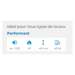 Eurocoustic Dalle De Faux Plafond - Tonga 40 Mm - Bords A (droits) - Blanc - 600 MM X 600 MM -Magasin Lemaitre Sécurité 1 44