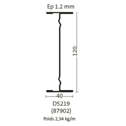 Plafométal Profil En I Longue Portée En Acier Galvanisé - 120 MMx40 MM L.6,5 M