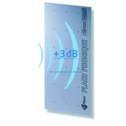 Plaque De Plâtre Acoustique - Placo Phonique BA13 - R=0,04 M².K/W - 1,20 M X 2,50 M - épaisseur 12,5 MM -Magasin Lemaitre Sécurité autrevisuelprincipal 176014
