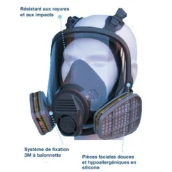 Masque Respiratoire Complet Silicone Série 6000 Taille M 3M K6800 9 Masque Respiratoire Complet Silicone Série 6000 Taille M 3M K6800 -Magasin Lemaitre Sécurité masque de protection complet 3m 6800 filtres