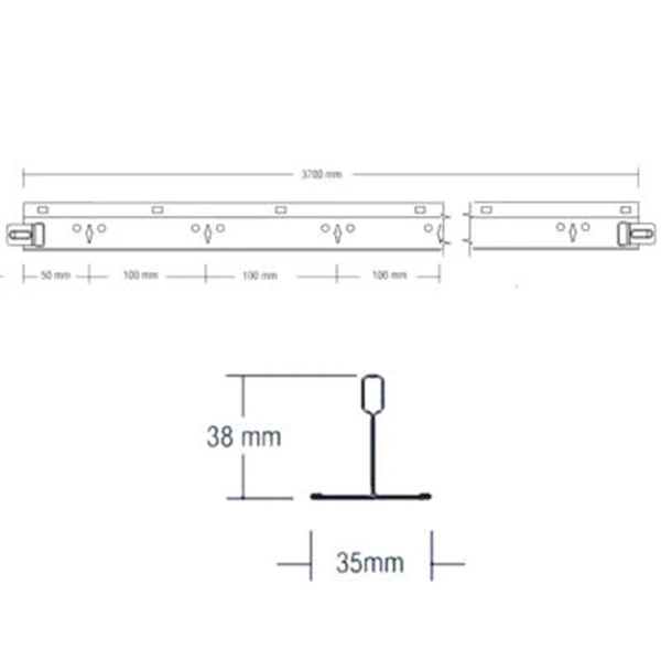 Knauf Ceiling Solutions Porteur Pour Plafond Suspendu Longue Portée Blanc - DX35 - 38 X 35 Mm - Longueur 3.70 M 4 Knauf Ceiling Solutions Porteur Pour Plafond Suspendu Longue Portée Blanc - DX35 - 38 X 35 Mm - Longueur 3.70 M – Image 2