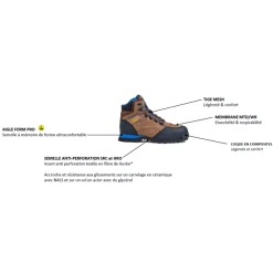 Chaussure De Sécurité En Cuir - étanche Et Respirante - Nassio MTD MID S3 Aigle - Taille 47 -Magasin Lemaitre Sécurité tech 1