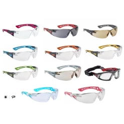 Bollé Lunette De Sécurité RUSH+ Incolore Traitement Platinum Tresse Intégrées Rouge Noir Bollé RUSHPFSPSI -Magasin Lemaitre Sécurité toutes les rush