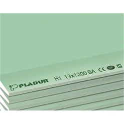 Plaque De Plâtre Hydrofuge - Pladur H1 BA13 - R.0,05 M².K/W - 2,5 M X 1,2 M - ép.12,5 MM
